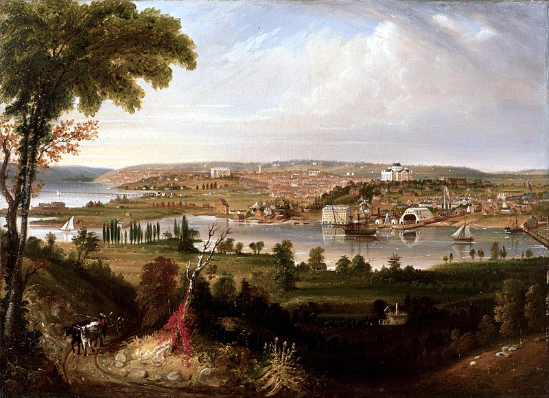 A painting of the relatively new, still rustic city of Washington.