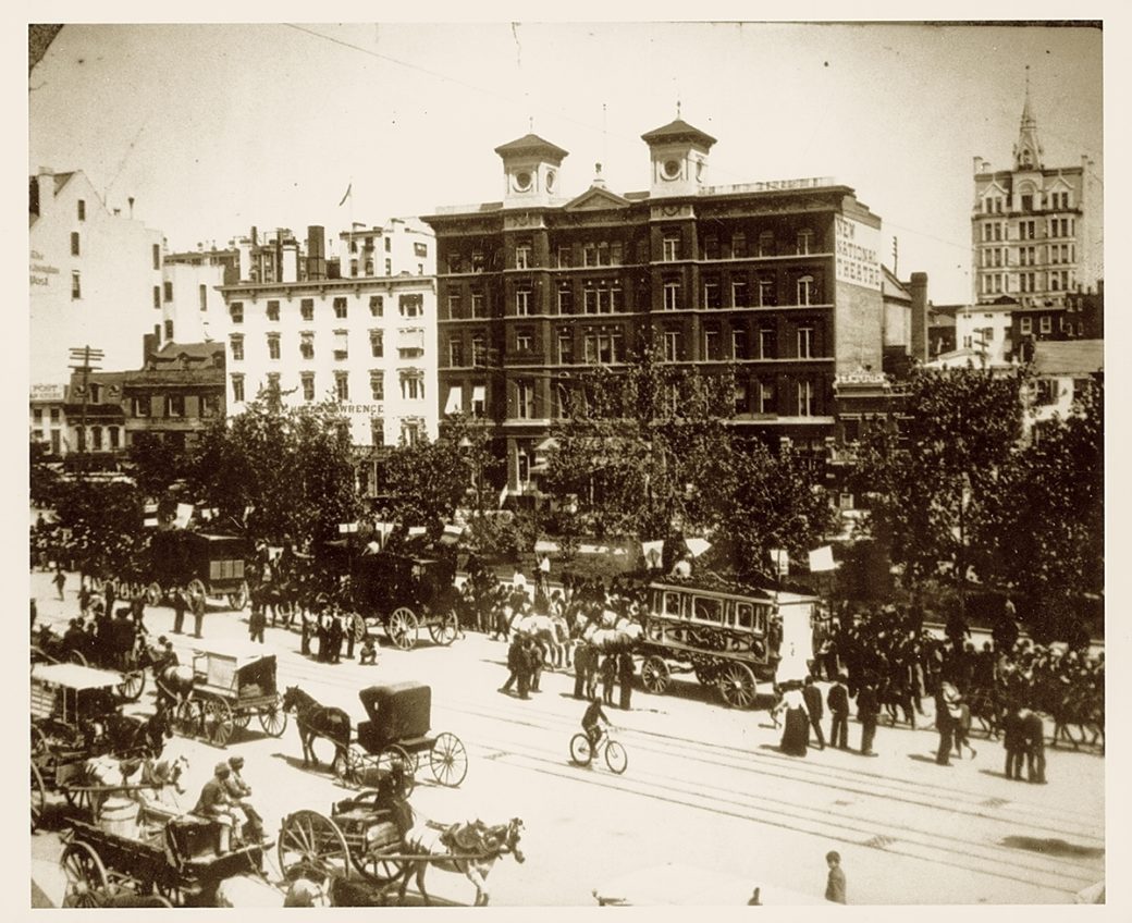 A sepia photograph of