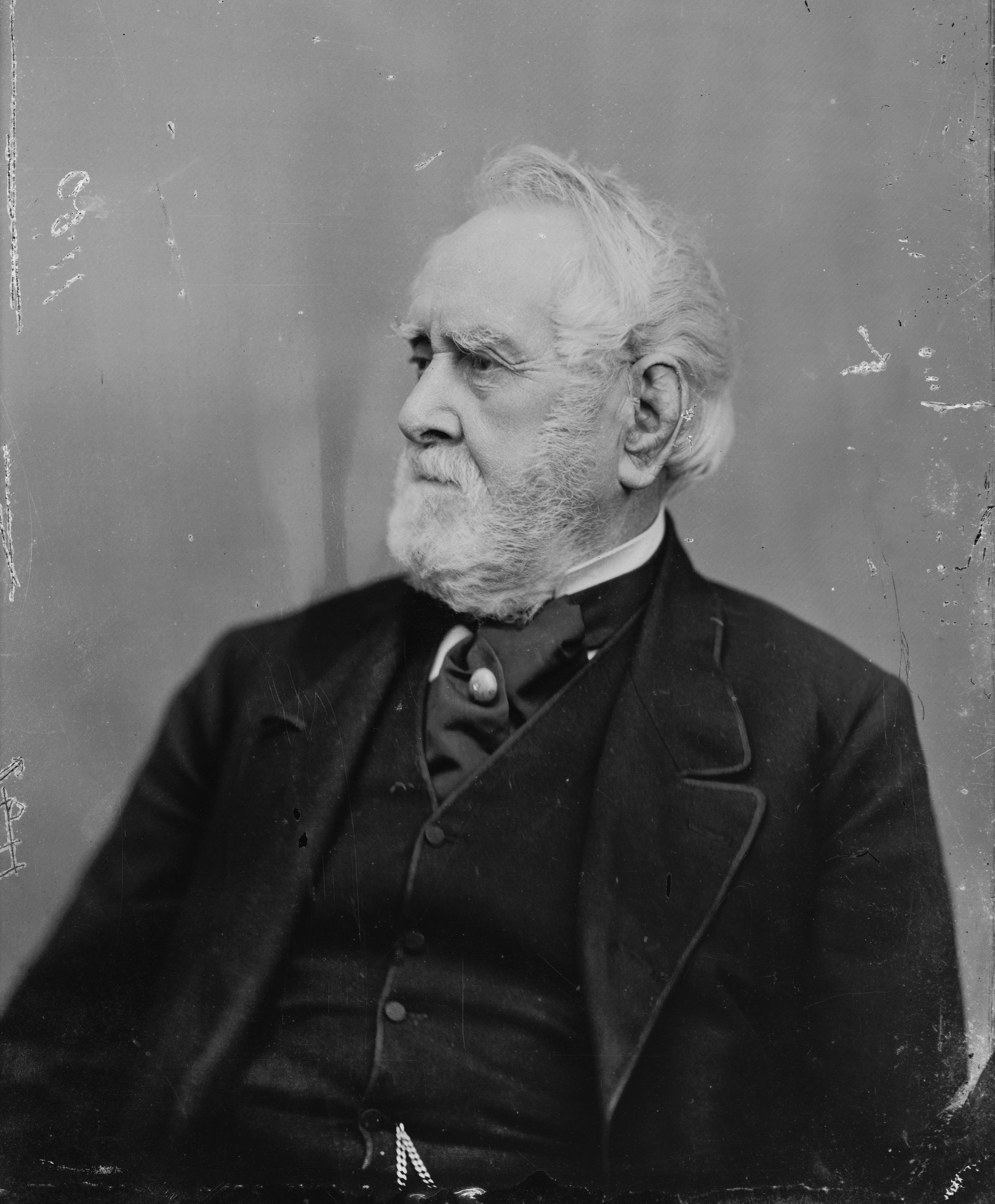 A black and white portrait of William Corcoran.