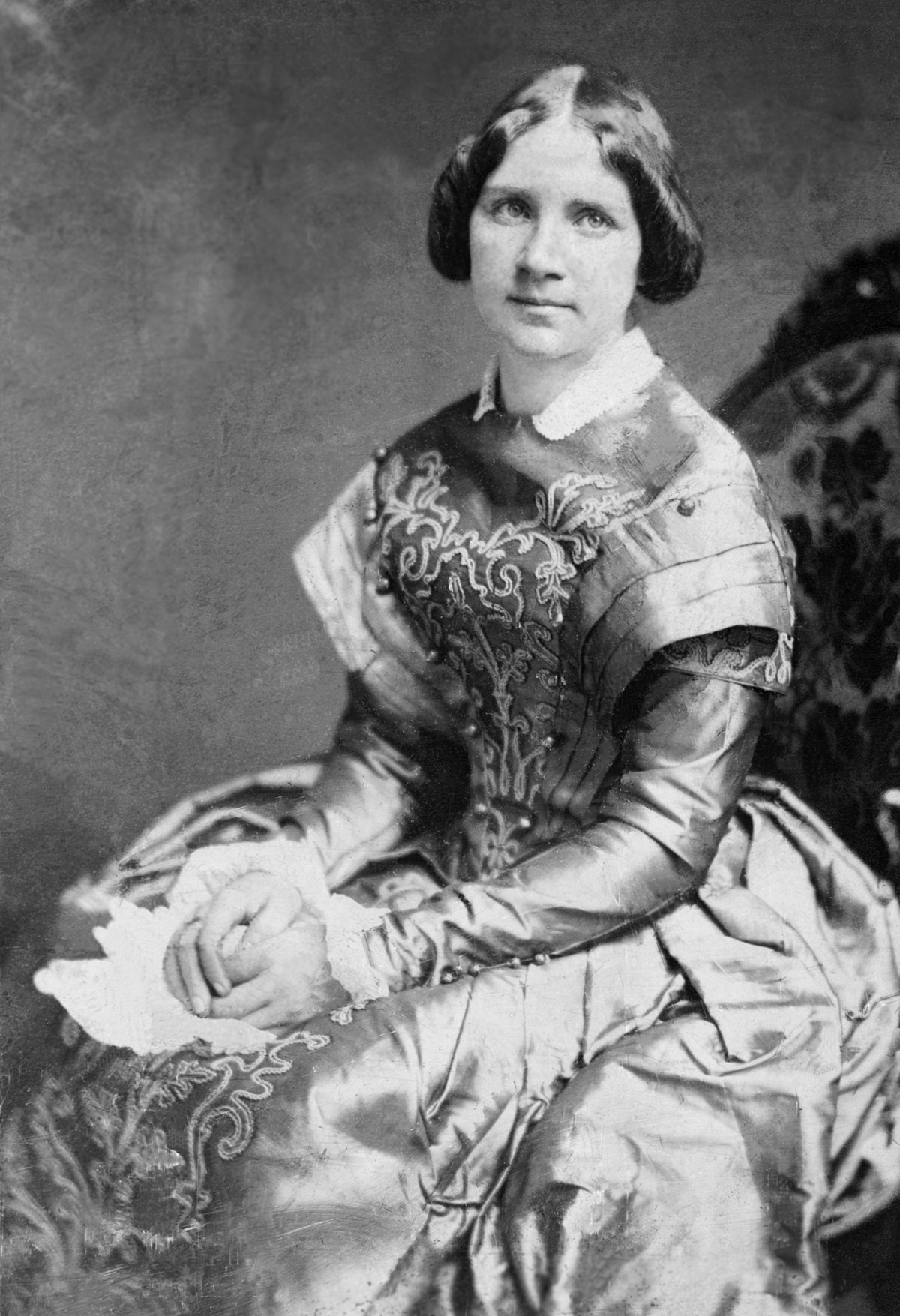 A black and white portrait of Jenny Lind.