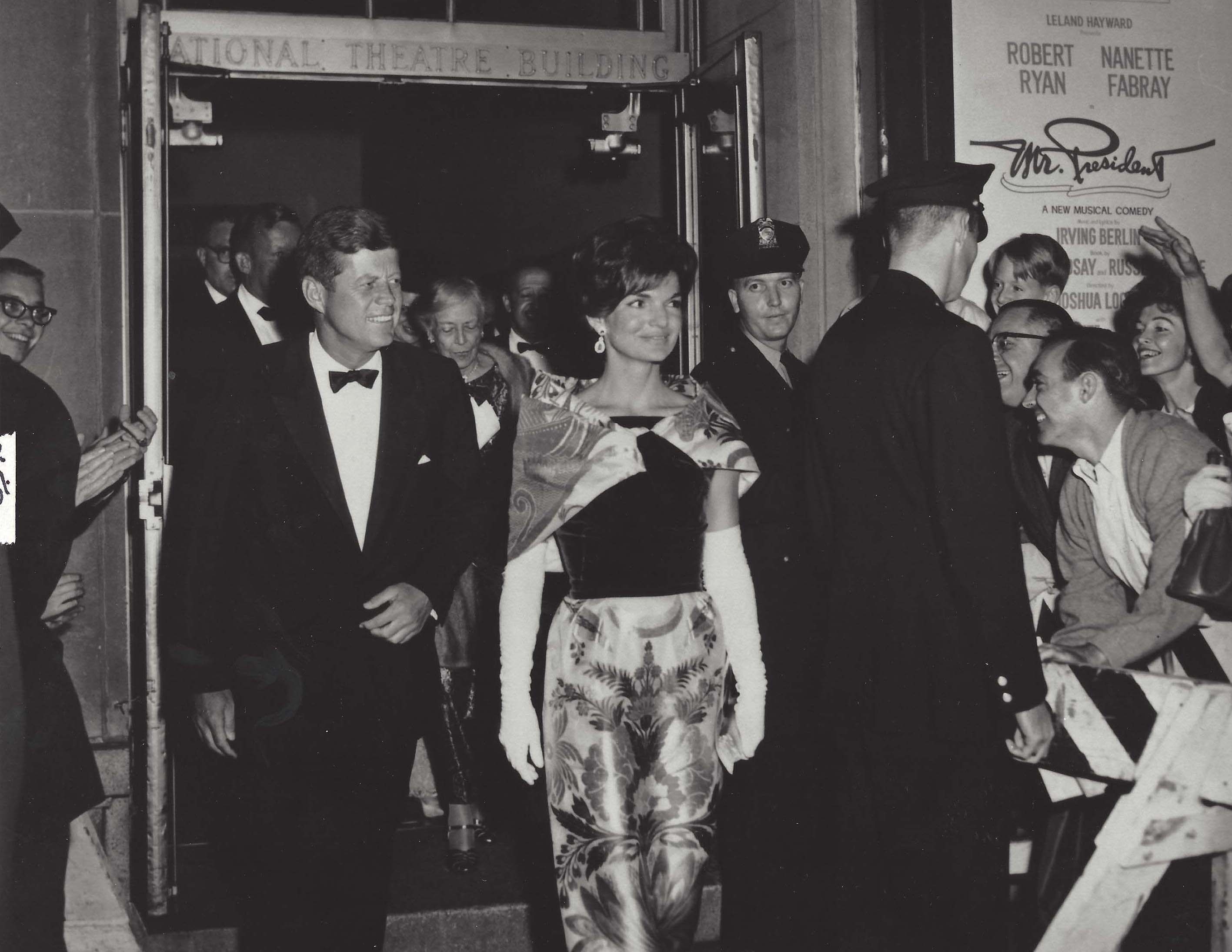 President John F. Kennedy and his wife Jacqueline leaving The National.